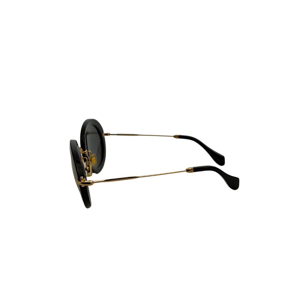 Miu Miu Black Round SMU13N4926 Sunglasses | Like New |