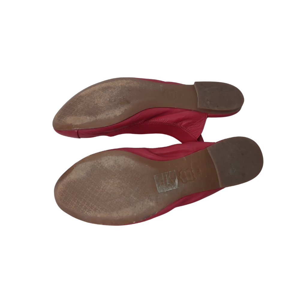 Tory Burch Red Leather 'Jolie' Slingback Flats | Pre Loved |