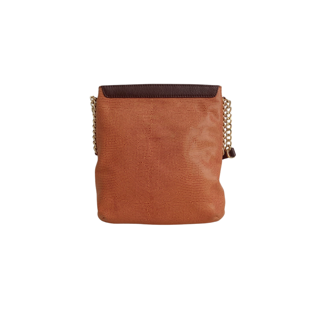 Jafferjees Orange Leather Small Shoulder Bag | Gently Used |