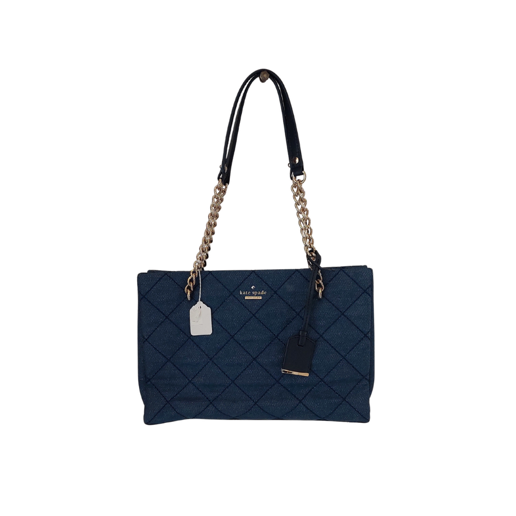 Kate Spade Blue Denim & Leather Quilted Shoulder Bag | Gently Used |