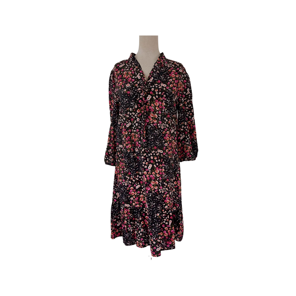 F&F Black & Pink Floral Printed Dress | Gently Used |
