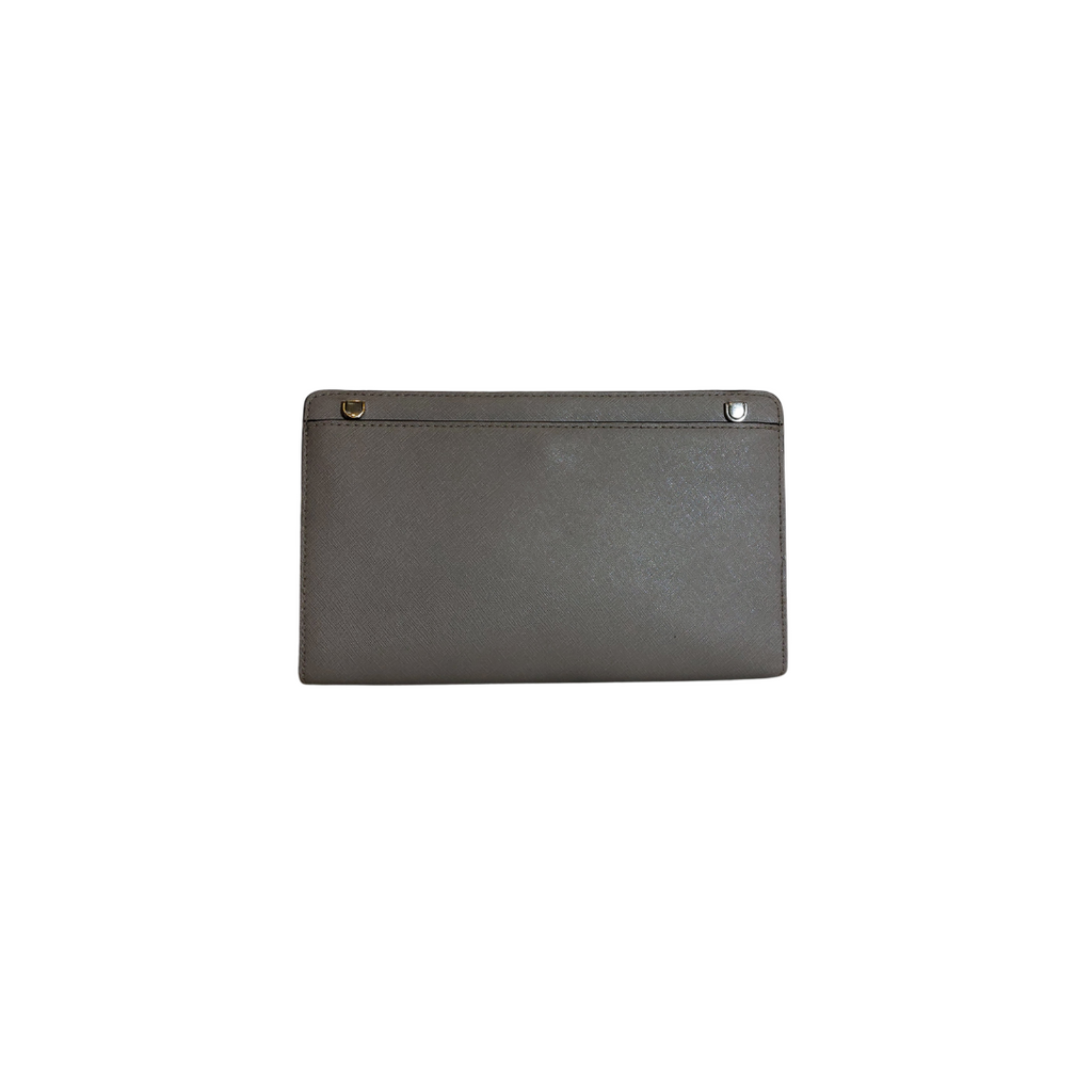 Michael Kors Grey Leather Jet Set Large Saffiano Crossbody Bag | Gently Used |