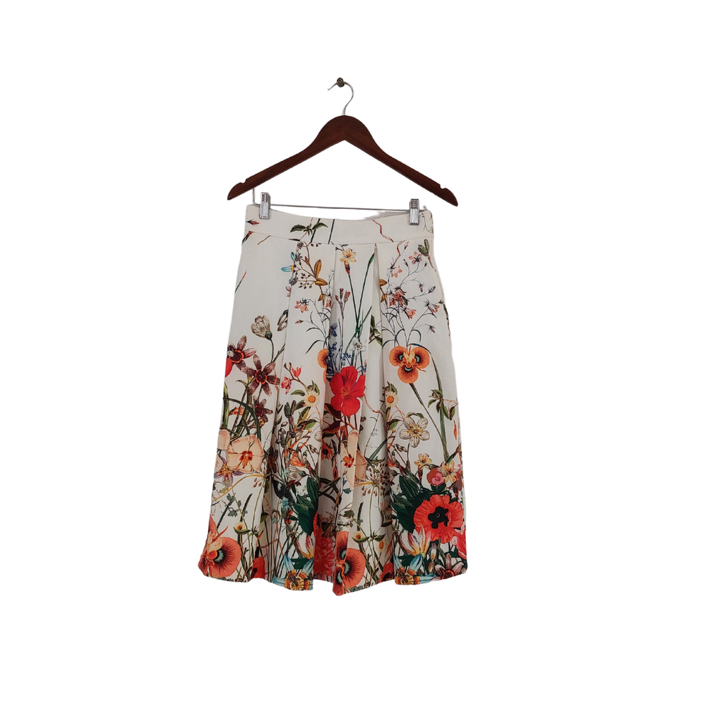 ZARA White Floral Printed Skirt | Pre Loved |