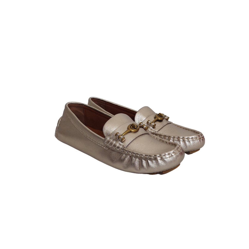 Coach Gold Crosby Turn-lock Moccasin Loafers | Brand New |