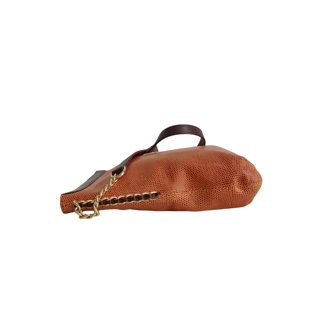 Jafferjees Orange Leather Small Shoulder Bag | Gently Used |