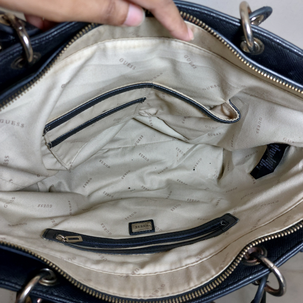 Guess Black Kamryn Leatherette Tote Bag | Pre Loved |