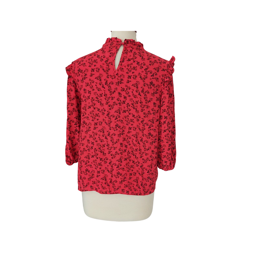 New Look Red Printed Frill Detail Top | Gently Used |