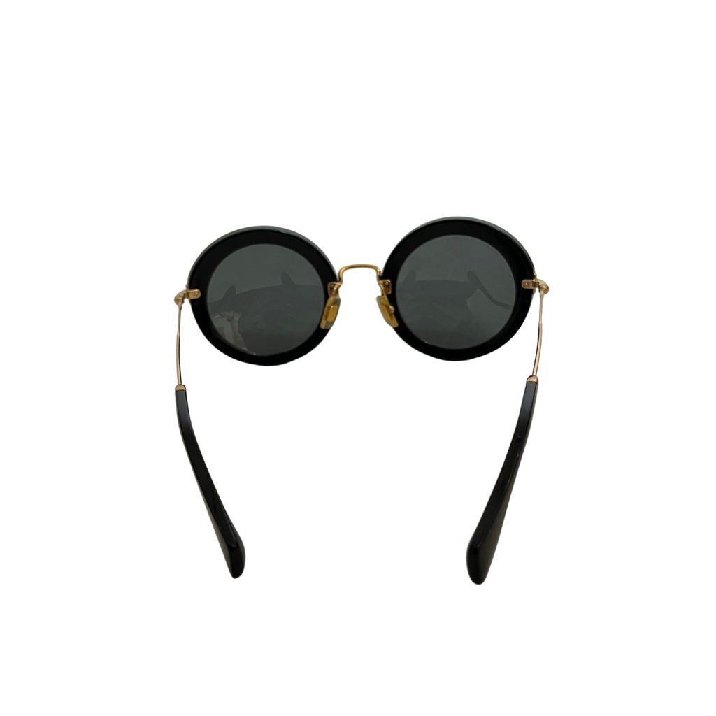 Miu Miu Black Round SMU13N4926 Sunglasses | Like New |