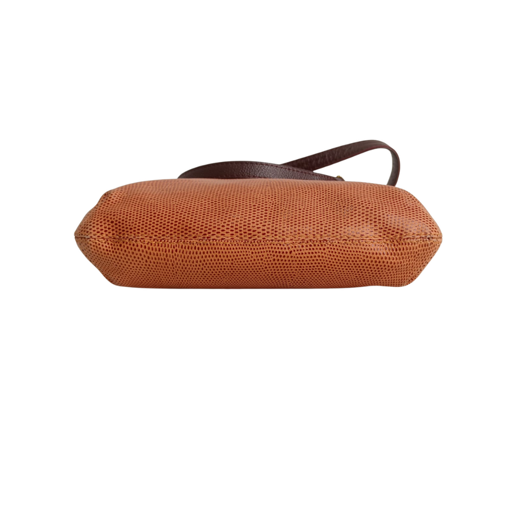 Jafferjees Orange Leather Small Shoulder Bag | Gently Used |