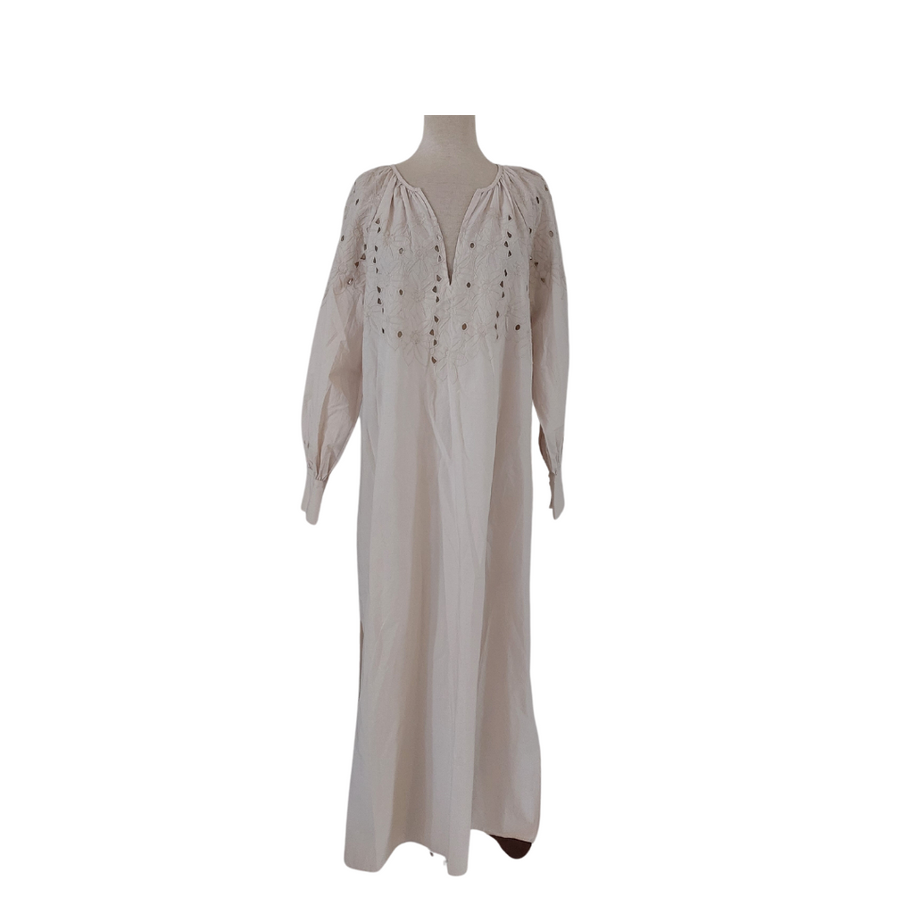 H&M Beige Embroidered Long Tunic | Pre Loved |