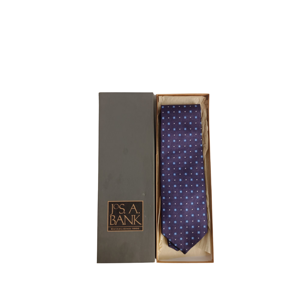 Jos. A. Bank. Men's Purple Silk Dotted Tie | Brand New |