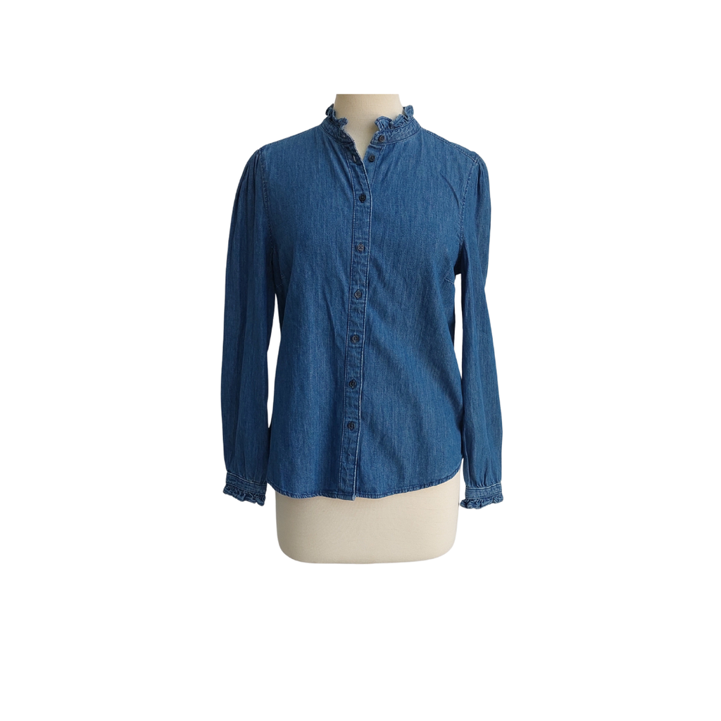 H&M Men's Blue Denim Collared Shirt | Gently Used |