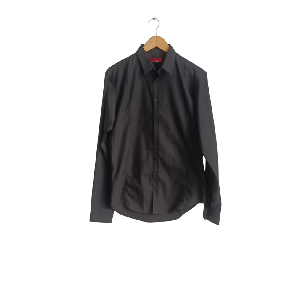 Zara Men's Black Collared Shirt | Pre Loved |