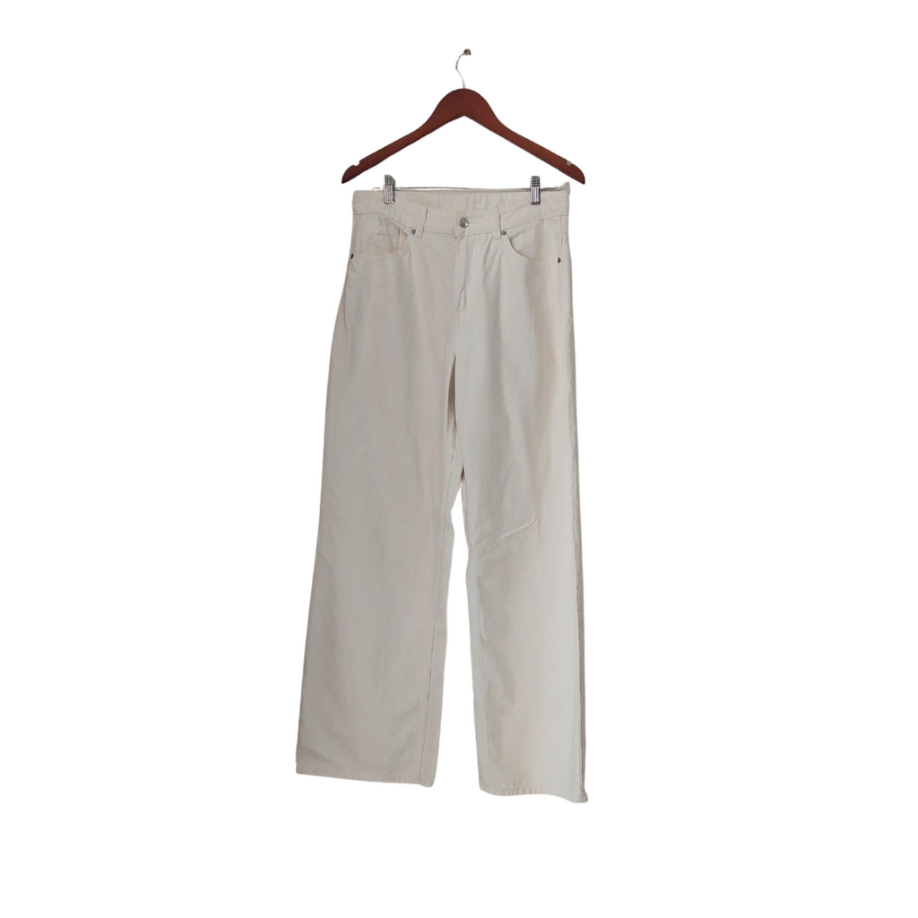 H&M White Denim Wide-leg Jeans | Gently used |