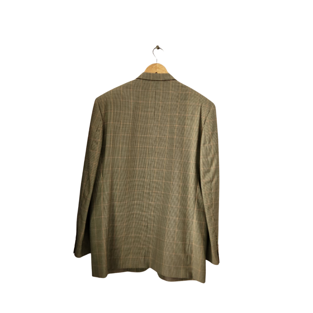 Zeitgeist Men's Olive Green Houndstooth Print Jacket | Gently Used |