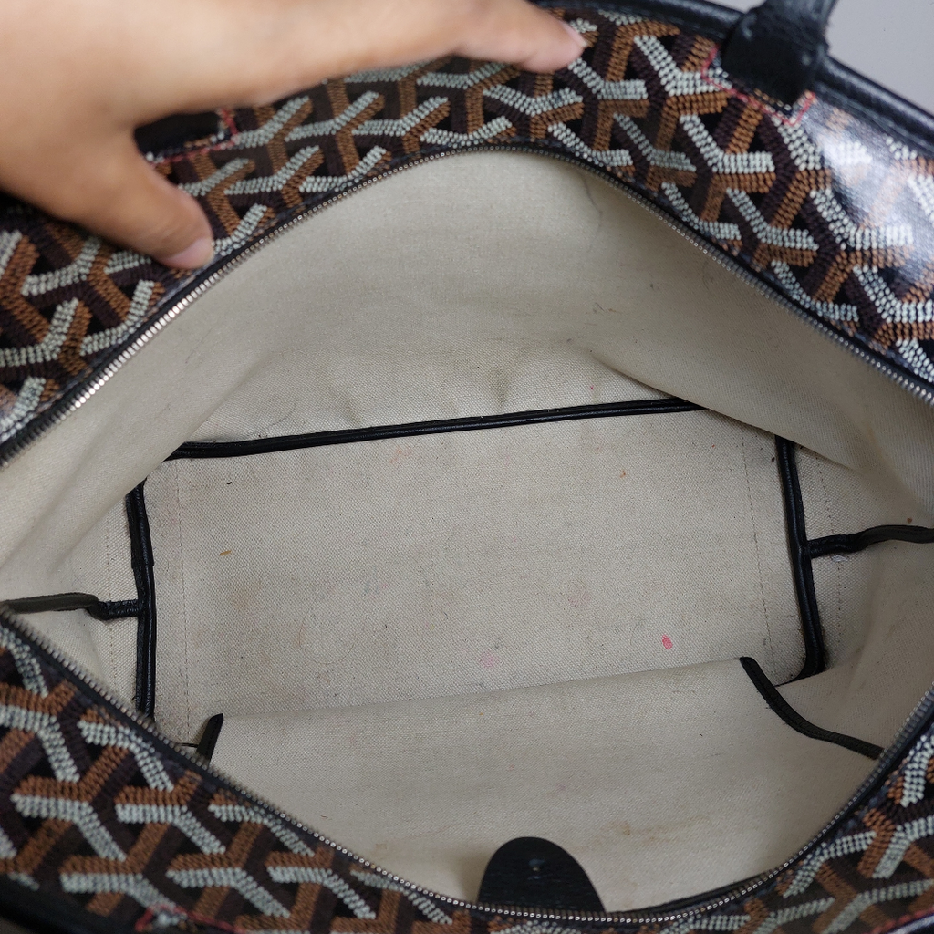 Goyard Black Goyardine Coated Canvas and Leather Artois PM Tote | Pre Loved |