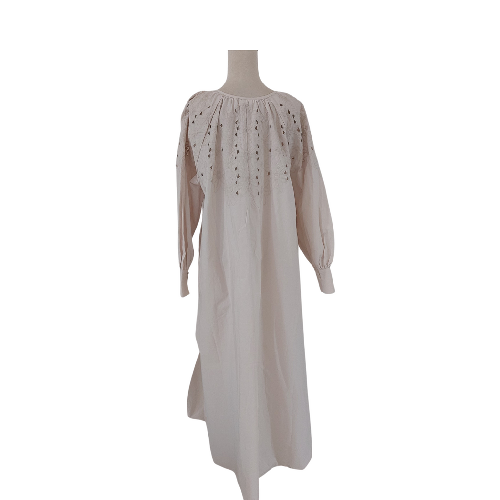 H&M Beige Embroidered Long Tunic | Brand New |
