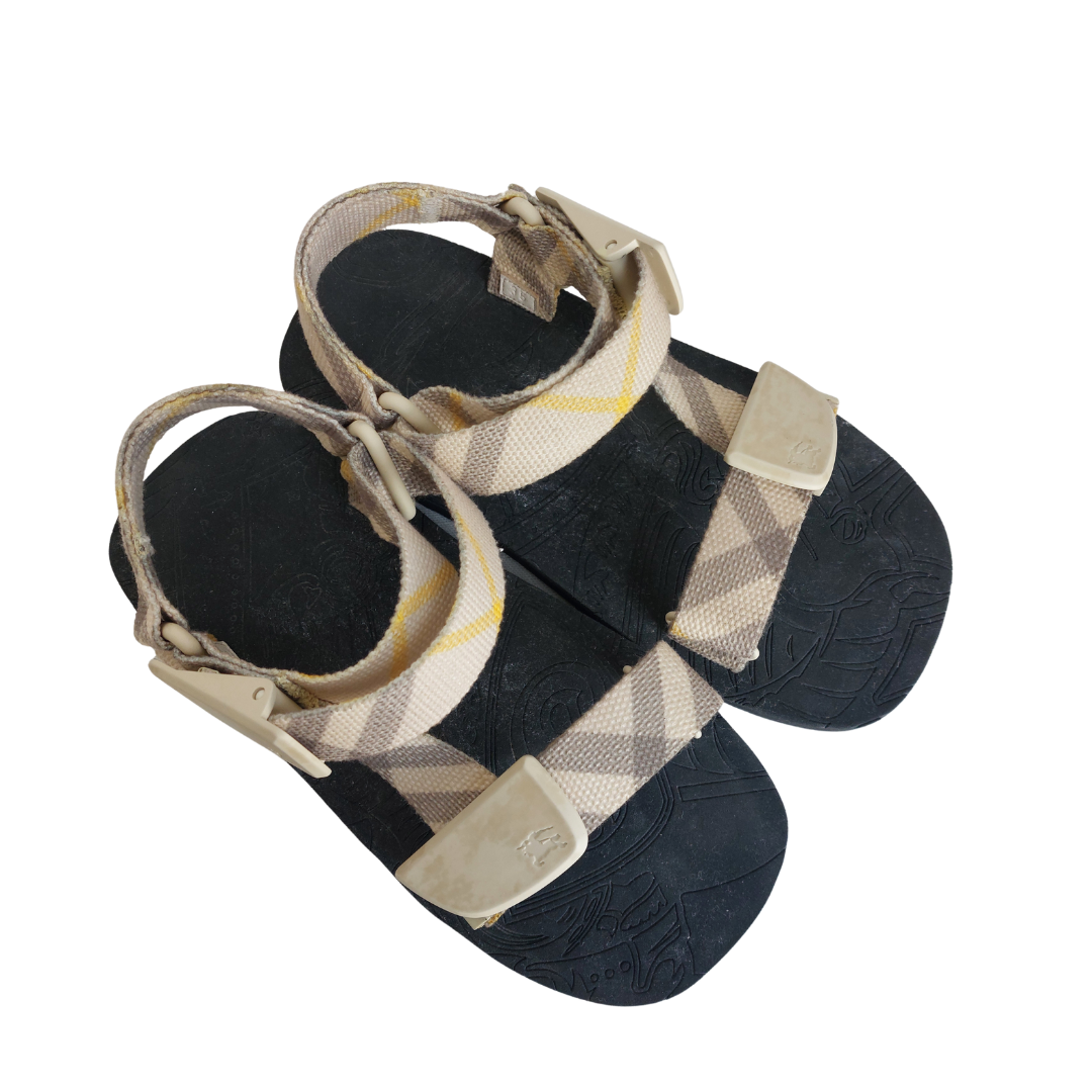 Burberry Beige Check Trek Double-Strap Sandals | Pre Loved | - Secret Stash
