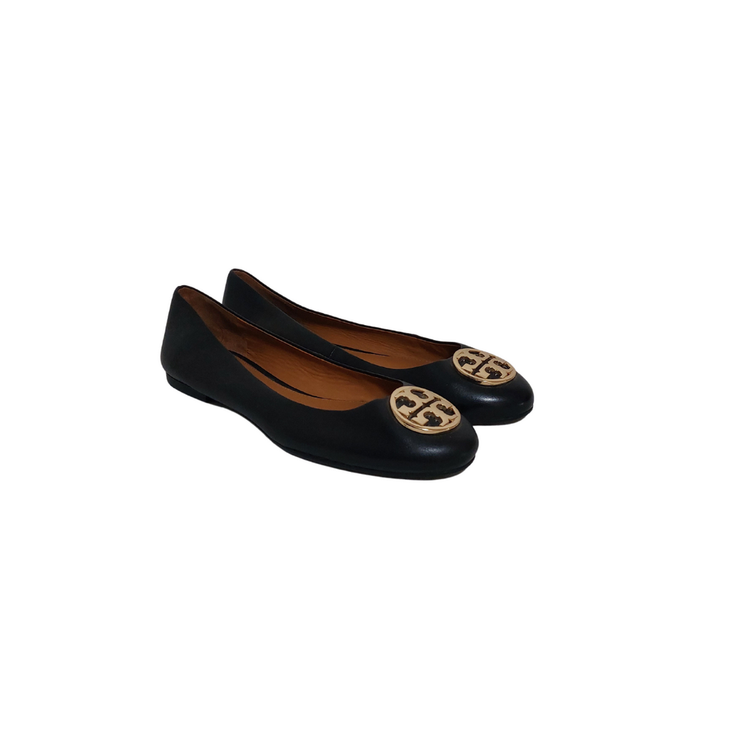 Tory Burch Chelsea Black Leather Ballet Flats | Gently Used |