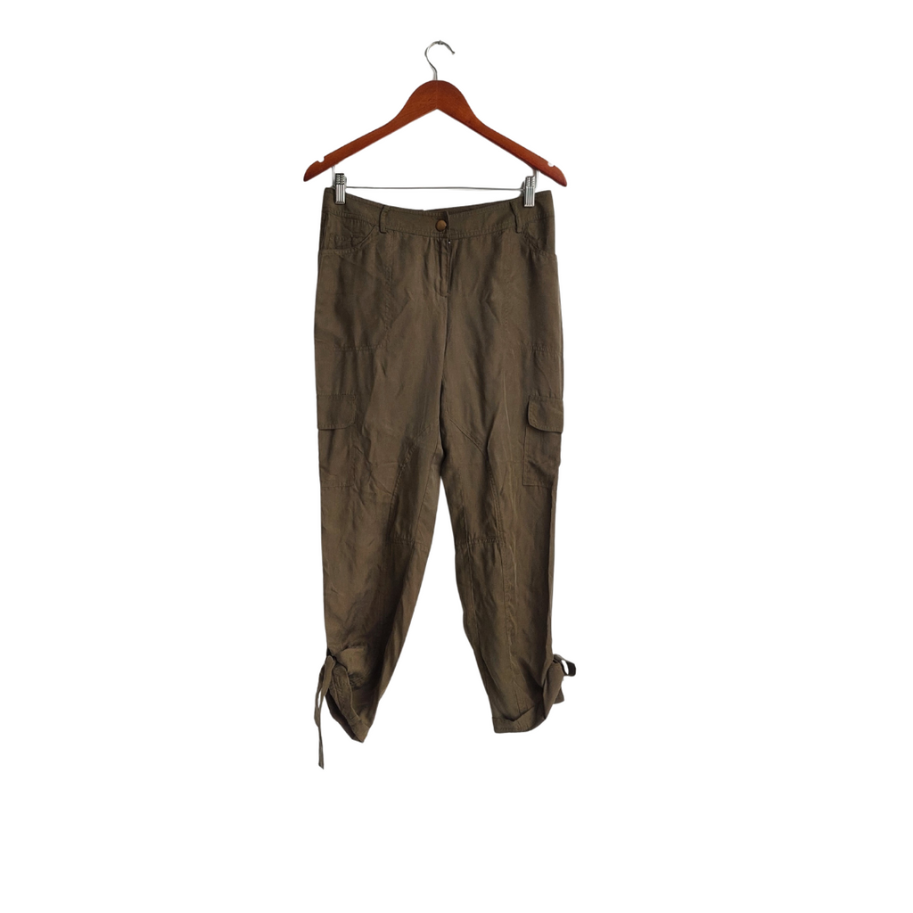 Cache Green 100% Cupro Cargo Pants | Brand New |