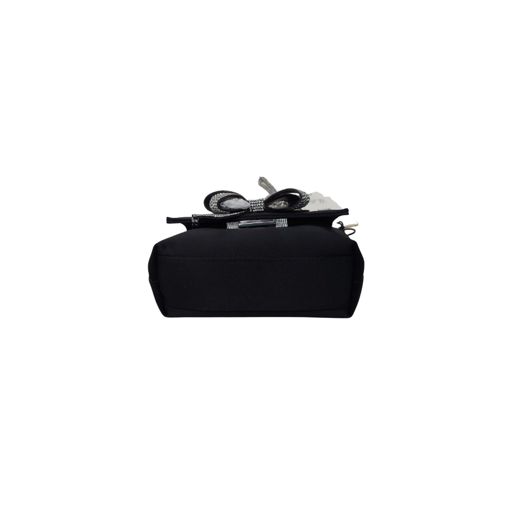 Ted Baker Black Satin Crystal Bow Shoulder Bag | Brand New |