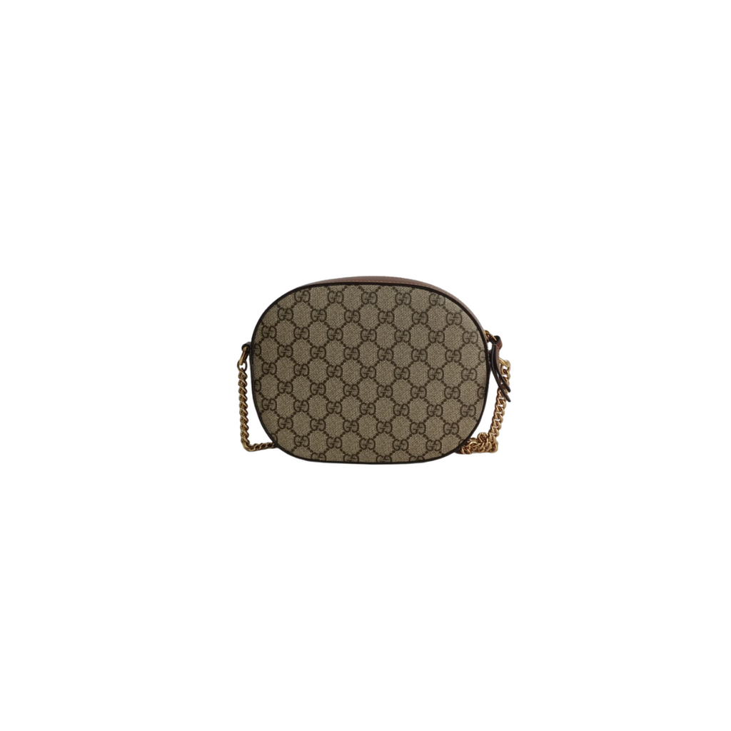 Gucci Brown/Beige GG Supreme Canvas and Leather Mini Chain Bag | Gently Used |