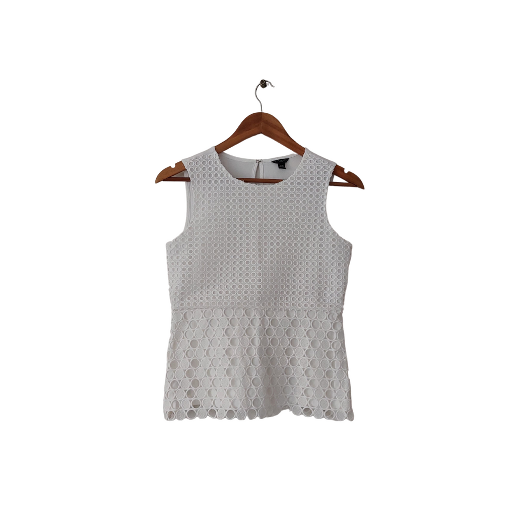 Ann Taylor White Lace Sleeveless Blouse | Like New |