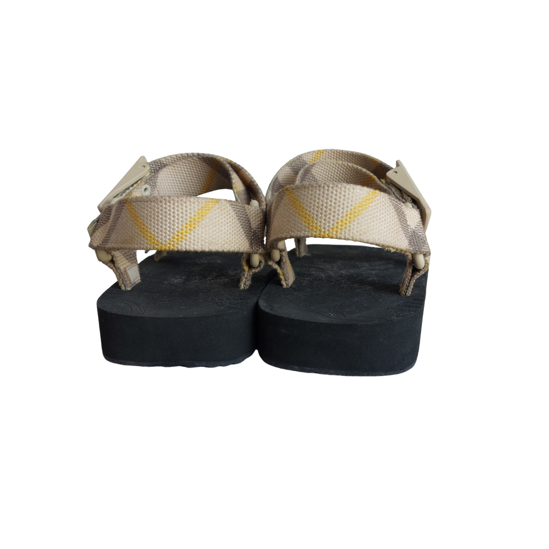 Burberry Beige Check Trek Double-Strap Sandals | Pre Loved | - Secret Stash