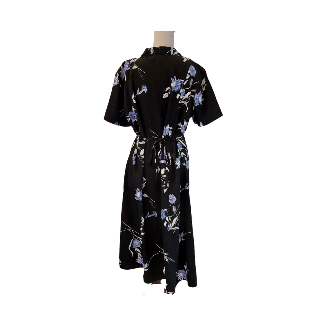 Bon Marche Black Floral Printed Short-sleeves Maxi Dress | Pre Loved |