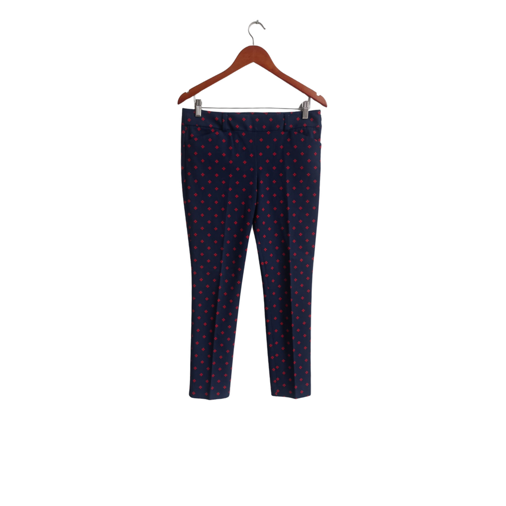 Loft Navy Floral Daisy Print Straight Leg Pants | Gently Used |