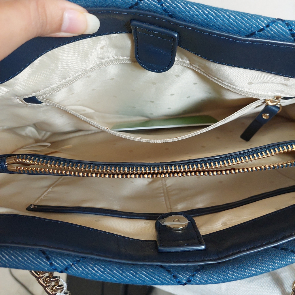 Kate Spade Blue Denim & Leather Quilted Shoulder Bag | Gently Used |