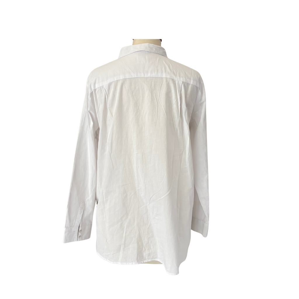 H&M White Button Down Collared Shirt | Gently Used |