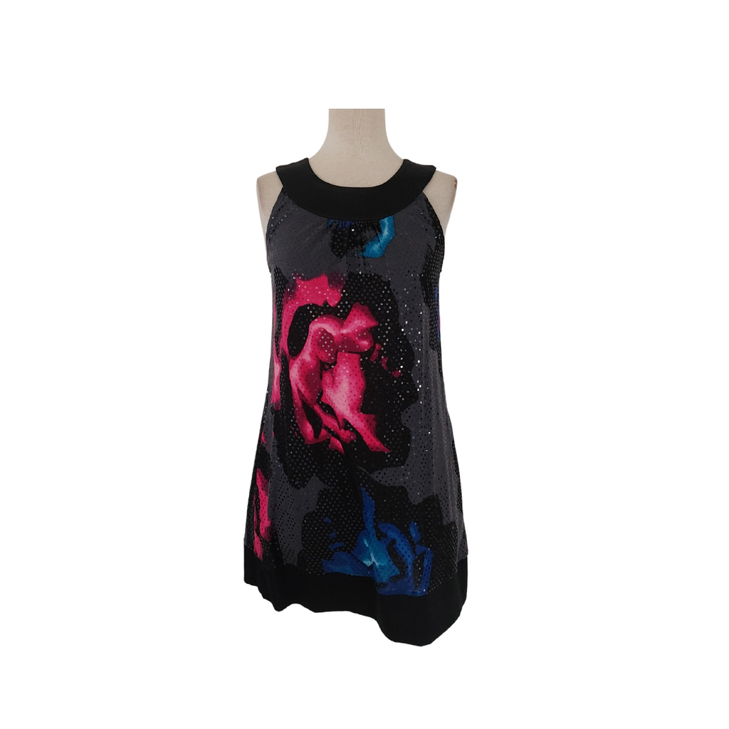 Express Black Sequins Printed Sleeveless Long Top | Like New |