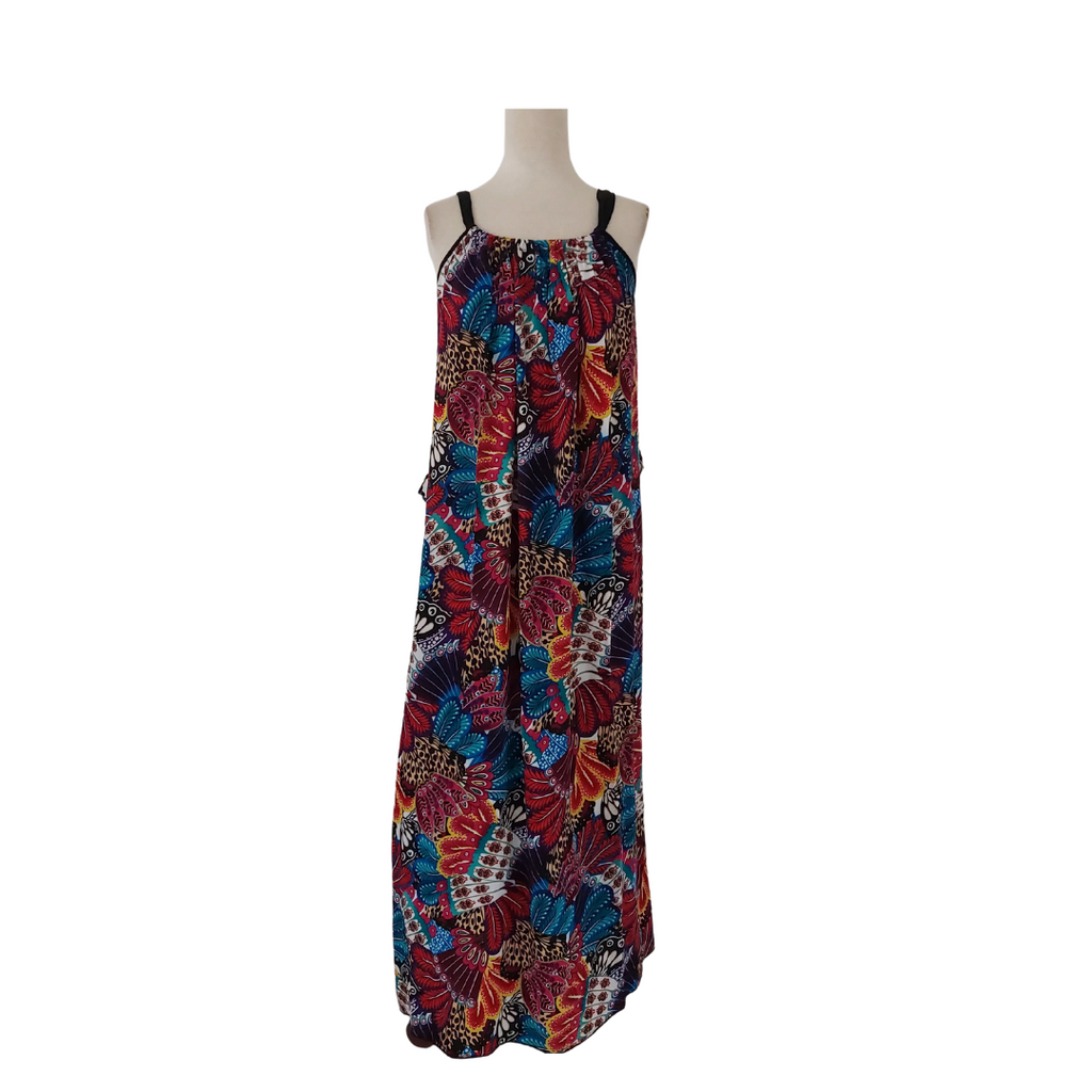 OuSikeEr Multi-Coloured Printed Sleeveless Cotton Maxi Dress | Pre Loved |