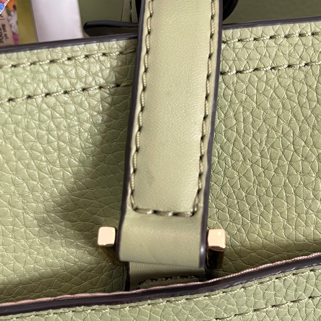Michael Kors Green Leather Textured Tote Bag | Pre Loved |