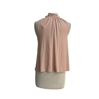Zara Blush Pink Ruffled High Neck Sleeveless Top | Gently Used |