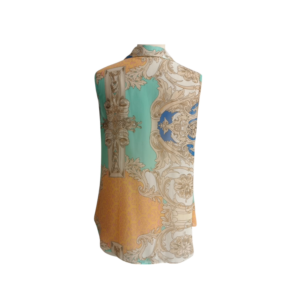 Dorothy Perkins Multicolor Printed Sleeveless Sheer Top | Like New |