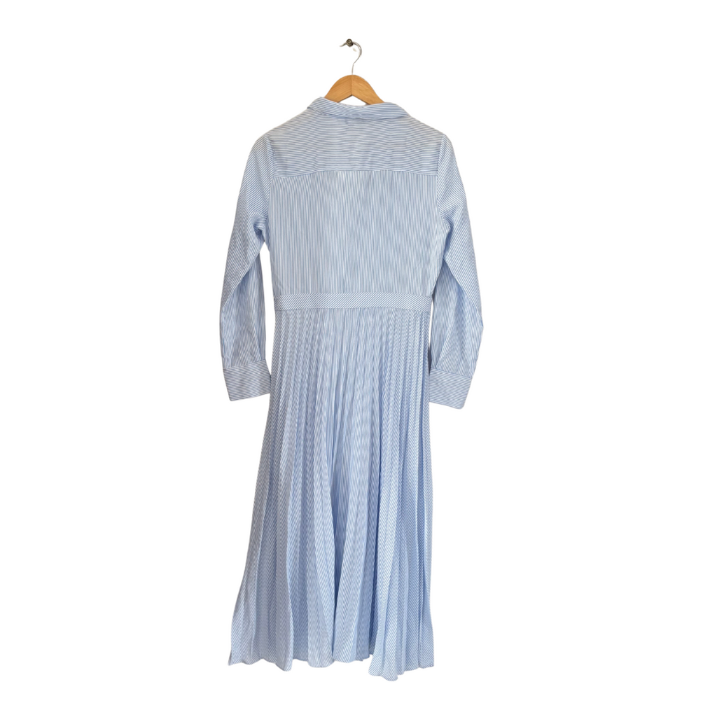 Sapphire West Blue & White Striped Collared Dress | Brand New |