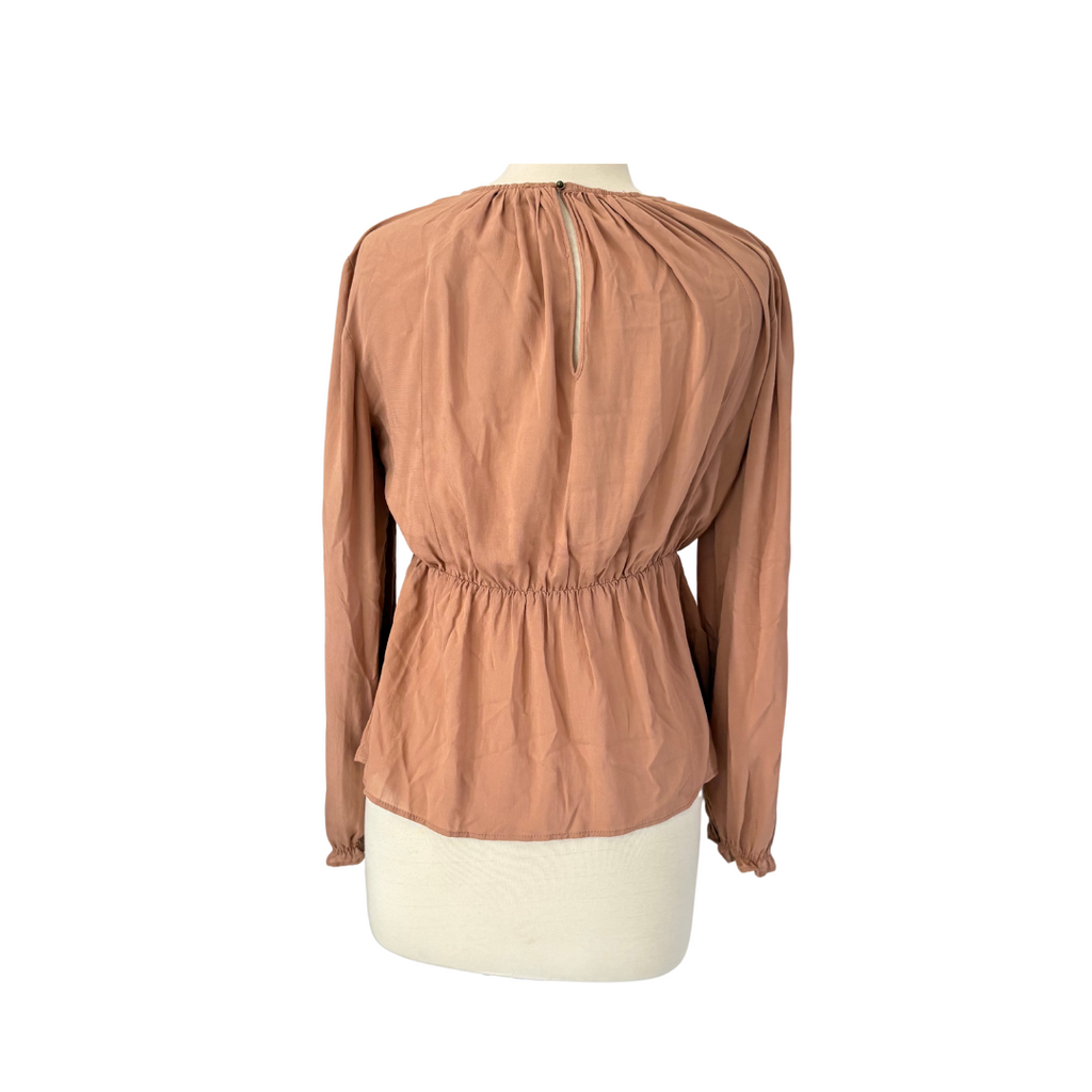 Mango Dusty Pink Pleated Lace Elastic Waist Top | Gently used |