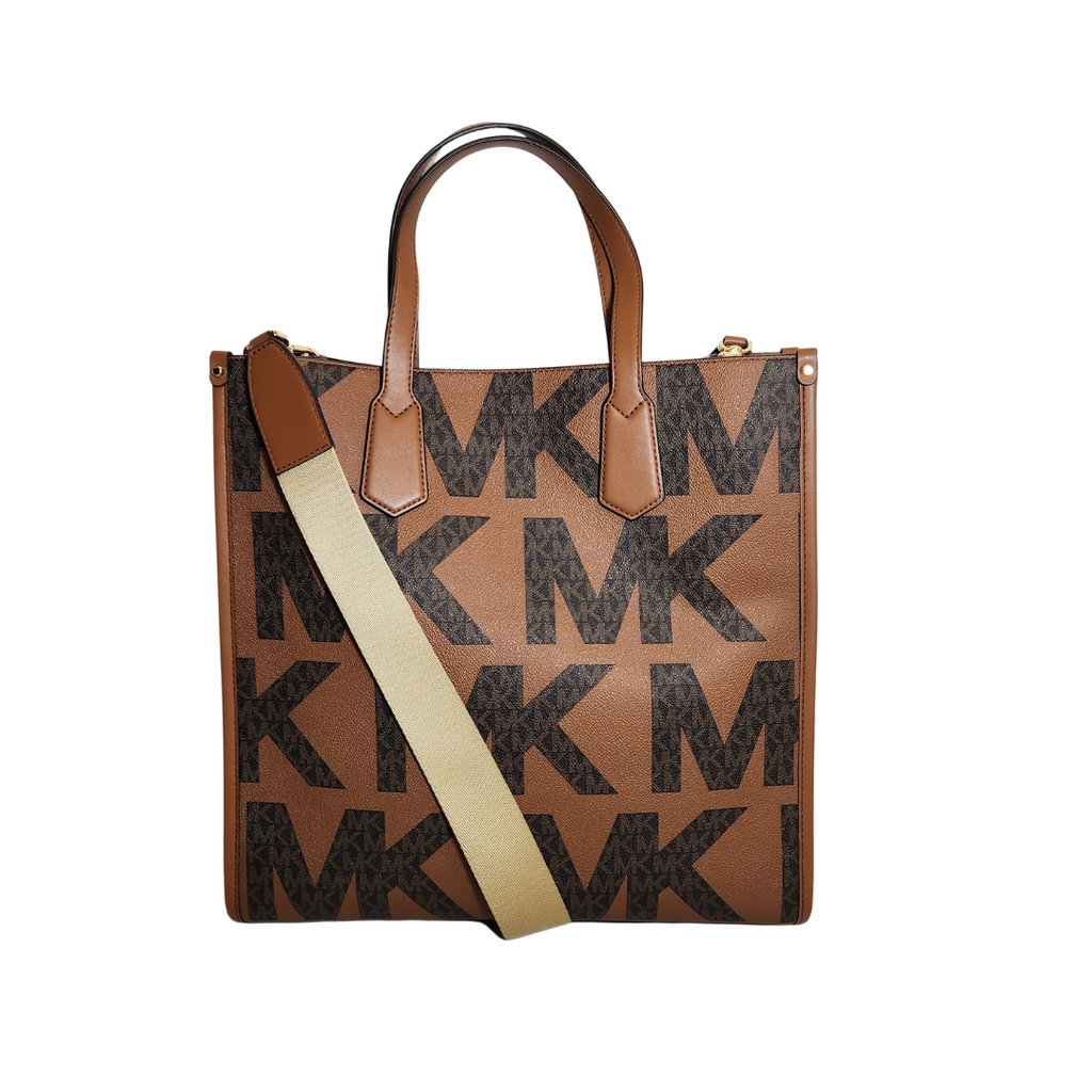 Michael Kors Large Maple Luggage Coated Canvas & Leather Bag | Brand New |