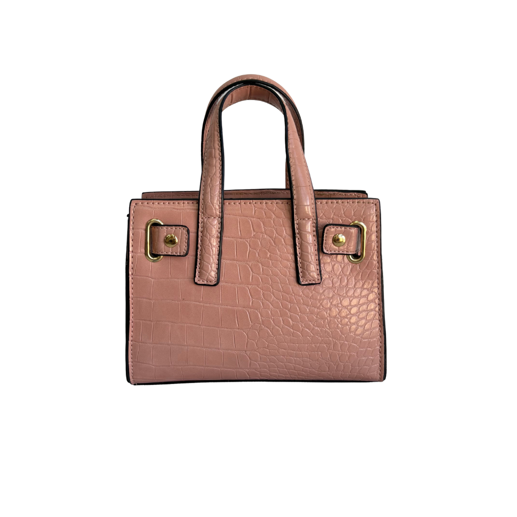 Aldo Pink Posa Croc Textured Satchel Bag | Gently Used |