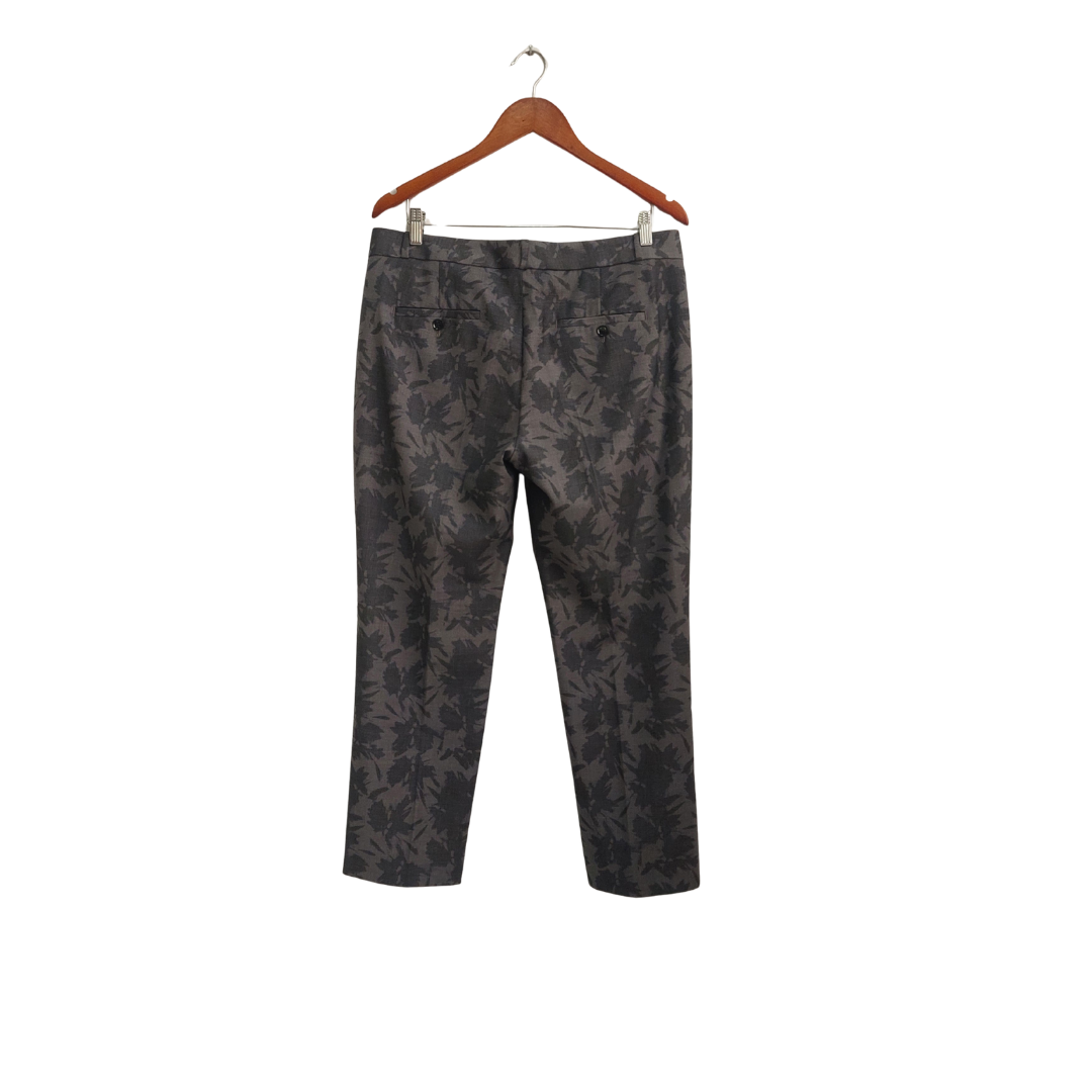 Banana Republic Charcoal Grey Palm Print Ankle Pants | Gently Used |