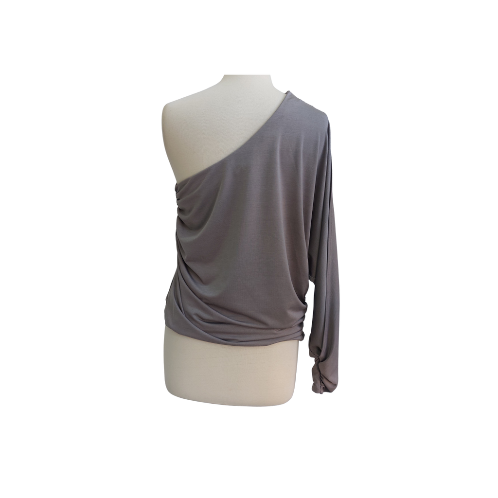 River Island Light Grey One Shoulder Top | Brand New |