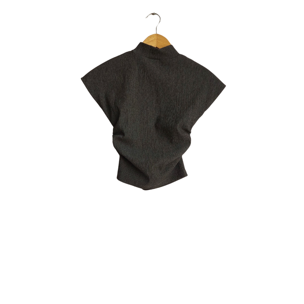 ZARA Dark Grey Crinkle Co-ord Set | Brand New |