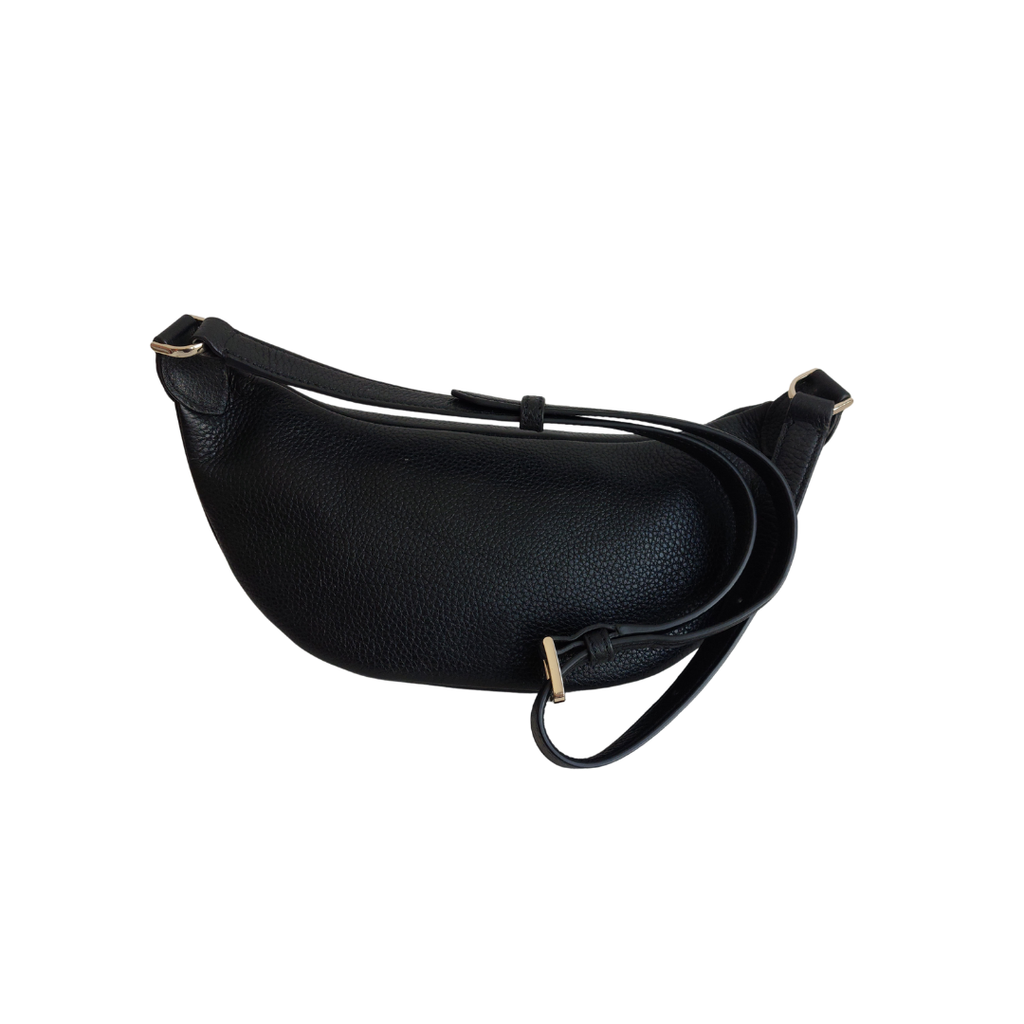 Kate Spade Black Leila Pebbled Leather Belt Bag | Gently Used |