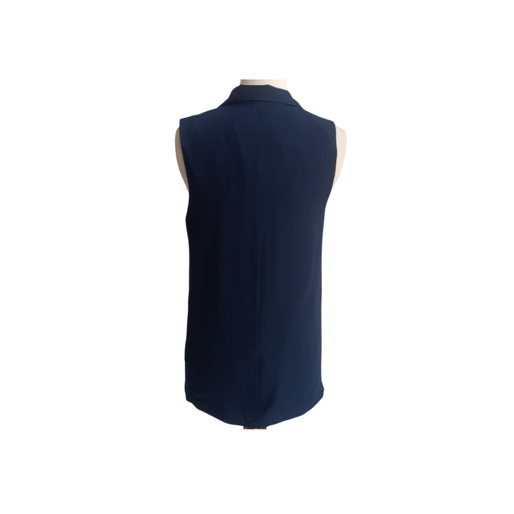 Bershka Navy Sleeveless Open Jacket | Brand New |