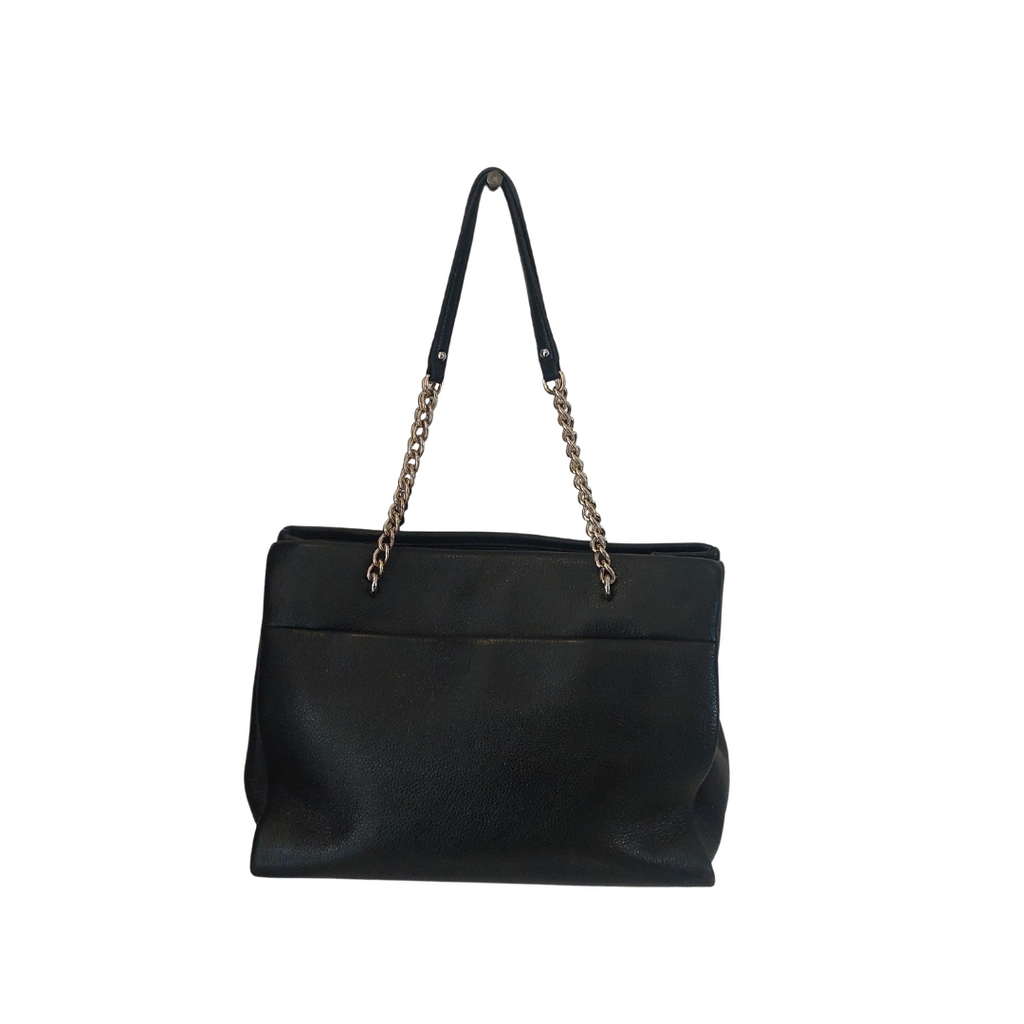 Kate Spade Black Leather Triple Compartment Shoulder Bag | Pre Loved |