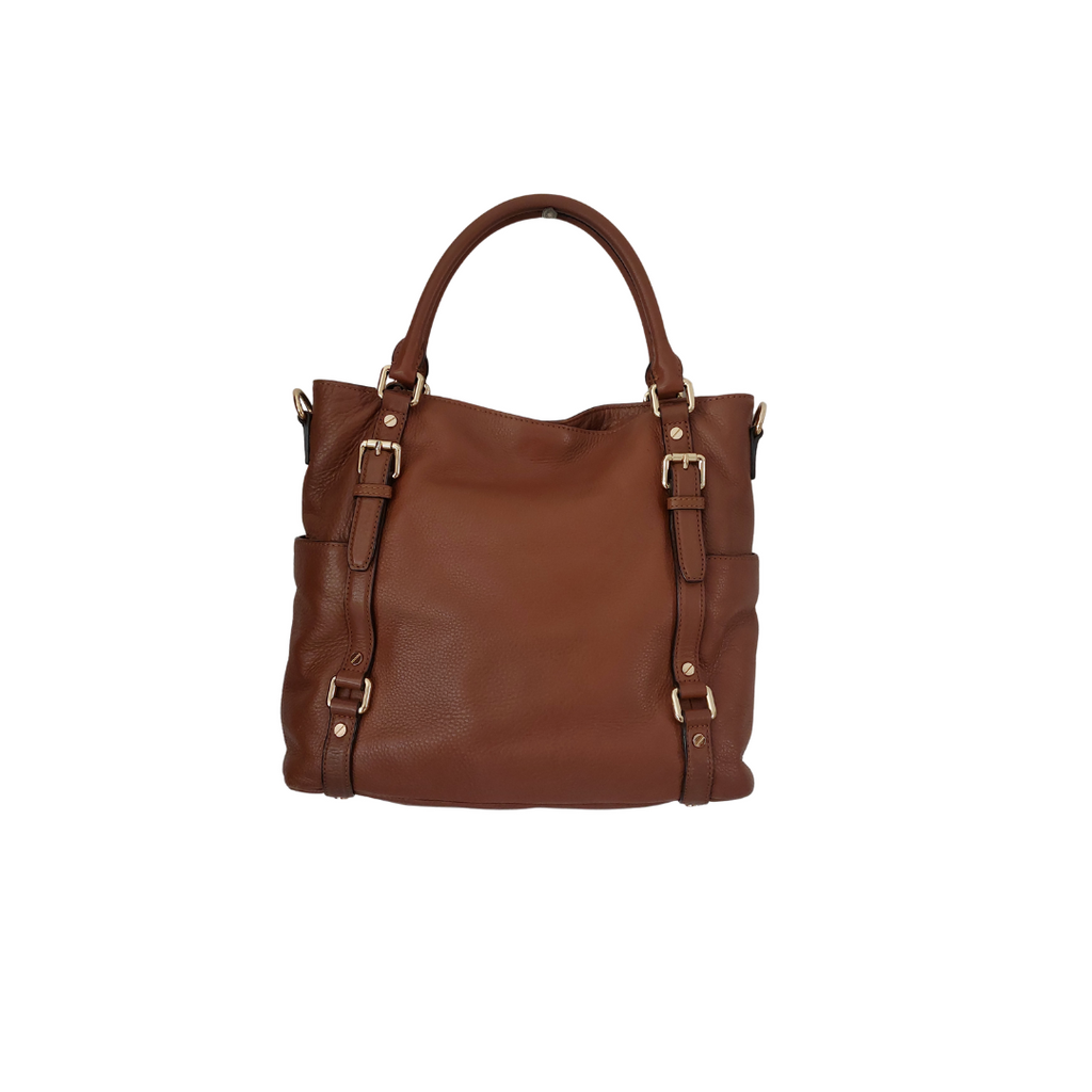 Michael Kors Brown Leather Buckle Strap Top Handle Bag | Pre Loved |