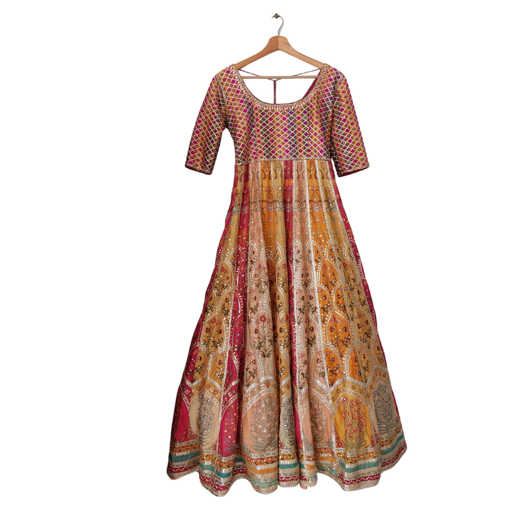 Sania Maskatiya Woven Gota Peshwaz Gown with Dupatta | Pre Loved |