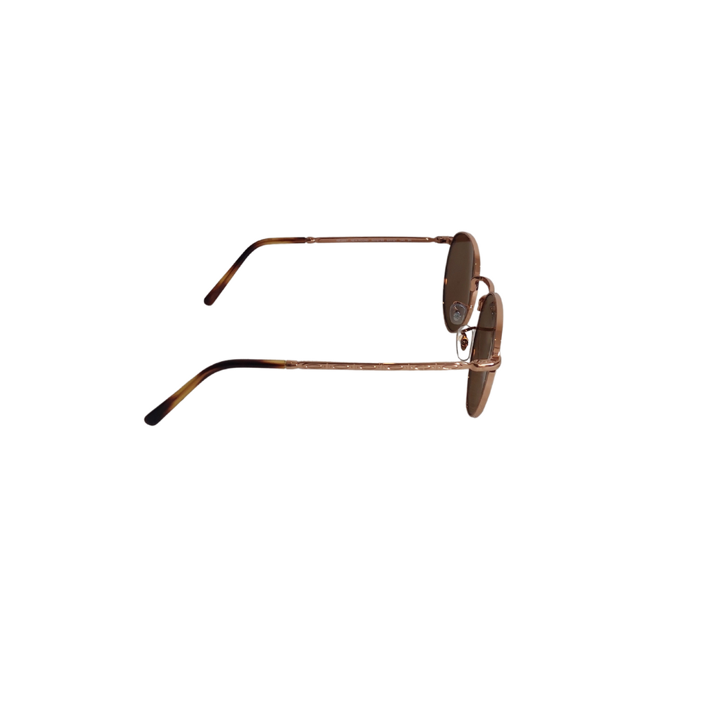 Ray-Ban Rose Gold & Brown RB3637 Round Metal Frame Sunglasses | Like New |